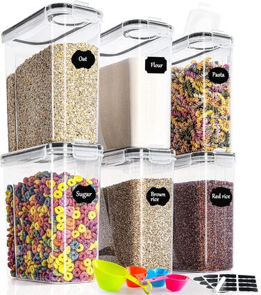 Набір контейнерів для зберігання GoMaihe, 2.5L*6 шт. та 4.0L*6 шт. - повітряно-водонепроникні, для кухні, з кришкою