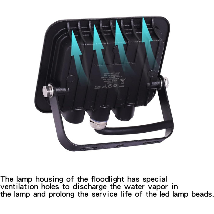 LED Floodlight 50W, Outdoor 5000LM, Spotlight 72 LED IP65 Waterproof, Outdoor Floodlight 6500K Cool White, 230V for Garage, Garden 【2 Pieces Black】