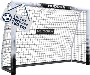 Ворота для футболу HUDORA Pro Tect 120 Advanced – Outdoor, з сіткою та захисним покриттям, для дітей та дорослих, 180 x 120 см