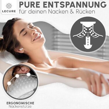 Подушка для ванни з губкою [в комплекті] - Дихаюча подушка для ванни для шиї та спини з ергономічною формою - Якісна подушка для розслаблення