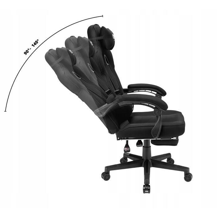 Ігрове крісло IMBA seat Emperor, тканина, чорне