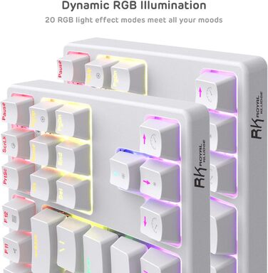 Клавіатура ігрова Royal Kludge RK87G RGB TKL механічна бездротова, 87 клавіш, коричневі тактильні перемикачі, макро-налаштування, підсвічування