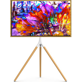 Підставка для телевізора на штативі для екранів 114.3–165.1 см (45–65 дюймів) LED, LCD, OLED, Flachbildschirm, регульована висота, поворотна на 180°, з органайзером кабелів, для вітальні, студії (білий)