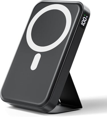 Powerbank MagSafe 10000mAh з PD 22.5W, бездротова зарядка, USB-C, LED-дисплей, чорний