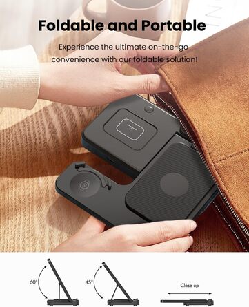 Бездротова зарядка GEEKERA 3-в-1 для Samsung: S25/S24/S23/S22, Galaxy Watch 8/7/6/5/4/3, Galaxy Buds (Чорний)