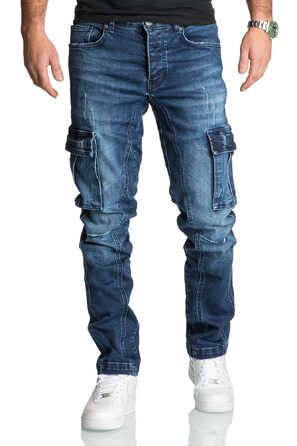 Чоловічі джинси Cargo Regular Slim Denim R7977 Dunkelblau (34W/30L) - зручні та стильні