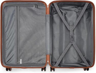 Чемодан British Traveller Mittelgroßer 64x43x26.5 см з ABS+PC, TSA-замок, 4 колеса (Чорний/Коричневий, M(64см 57л))