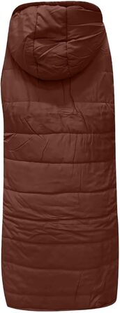 Жіноча тепла куртка з капюшоном, пухова, легка, тепла, для активного відпочинку, довга, великий розмір (XXL, коричнева)