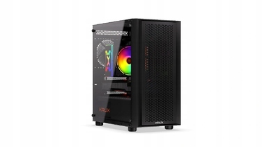 Корпус для комп'ютера Krux Scor, бічна панель зі скла, 1 вентилятор, mATX, чорний
