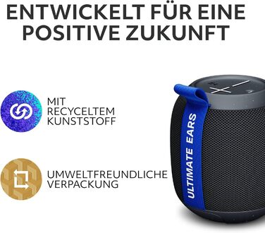 Портативна Bluetooth колонка Ultimate Ears WONDERBOOM PLAY чорного кольору: водонепроникна, з глибоким басом та 360° звуком, пилозахищена, плаваюча, радіус дії 40м