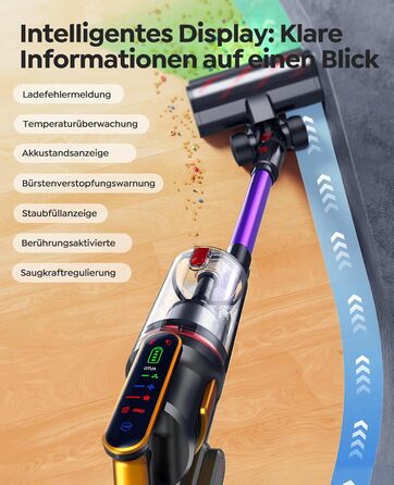 Бездротовий акумуляторний пилосос Fieety 600W з турбощіткою для тварин, 65 хвилин роботи, 8-шарова фільтрація та ароматерапією, для дому, авто та твердих поверхонь