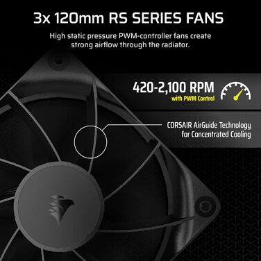 Система водяного охолодження Corsair Nautilus 360 RS для CPU – 360мм AIO, тиха, без RGB, чорний колір. Сумісна з Intel LGA 1851/1700, AMD AM5/AM4. В комплекті 3 вентилятори RS120.