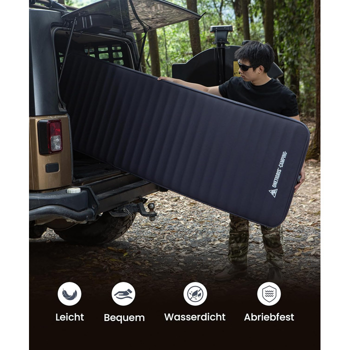 Надувний матрац OneTigris Dreamstar самонадувний (70x198 см) сірий для кемпінгу, подорожей та автомобіля