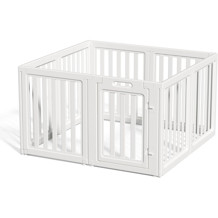 Прозорий вольєр для собак з дверцятами, легкий у чищенні та встановленні, переносний загон для цуценят для дому та саду (Білий, 77 см у висоту, 30,5 см)