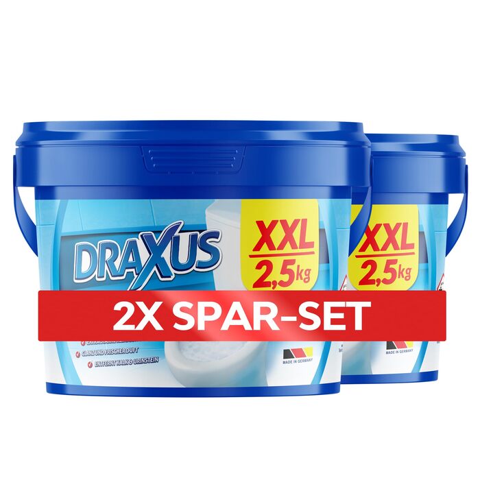 Засіб для чищення унітаза DRAXUS WC Schaum, потужна піна від вапняного нальоту та сечового каменю, XXL упаковка 2.5 кг (2 шт по 1.25 кг)