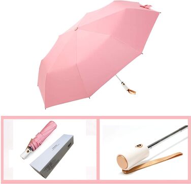 Стійкий до ультрафіолету компактний складаний парасоль від Voy Lady – Рожевий з квітковим принтом (96 см)