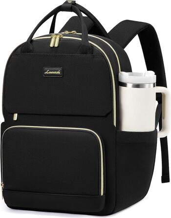 Жіночий рюкзак LOVEVOOK 15.6 дюймів, для ноутбука, школі, подорожах, роботі. Стильний рюкзак для дівчат та жінок, велика кишеня для пляшки, Khaki Beige (Чорний, 15.6 дюймів)