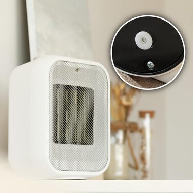 Керамічний обігрівач Cecotec Ready Warm 6100 з обертанням. Керамічний нагрівач з коливанням, режими тепла та холодного повітря, 3 режими роботи, регульований термостат, захист від перекидання, 20 м², білий, 1500 Вт