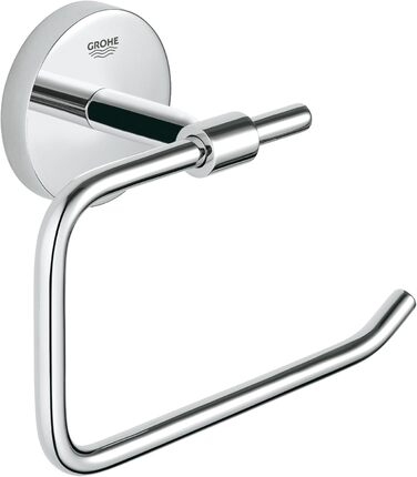 Essentials Toilet Brush Set & BAU Cosmopolitan Toilet Paper Holder (Material: Metal, concealed mounting, for drilling or gluing), Chrome, 40457001, Small