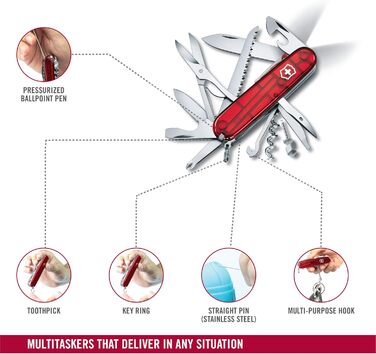 Мультитул Victorinox Huntsman Lite: Швейцарський ніж з 21 функцією, включаючи штопор та міні-викрутка 1.5 мм