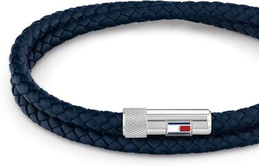 Чоловічий шкіряний браслет Tommy Hilfiger з магнітною застібкою (повністю чорний)