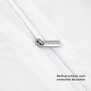 BEDSURE Комплект постільної білизни 135x200 см, 4 шт. (2 наволочки 80x80 см, 2 простирадла 135x200 см), білий, поліестер мікрофібра, ÖKO-TEX, з блискавкою