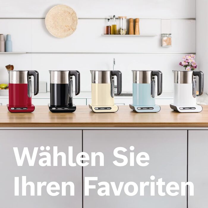 Bosch Kettle Styline TWK8614P, automatic shut-off, overheat protection, temperature selection, keep-warm function, 1.5 L, 2400 W, red