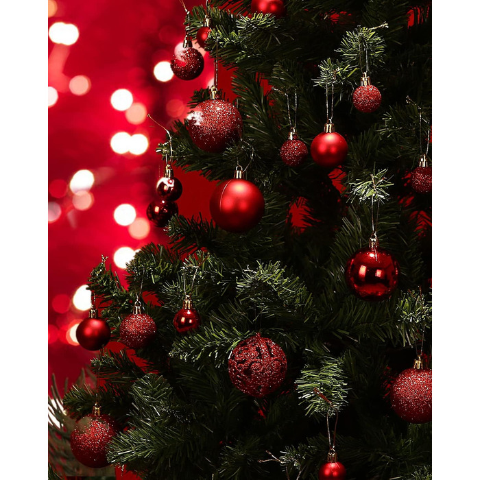 Набір прикрас на ялинку на Різдво, 42 шт. Ялинкові кулі, кульки Різдвяні, червоний, зелений, золотий. Підходить для святкування Різдва, вечірок, вінків. Преміум якість