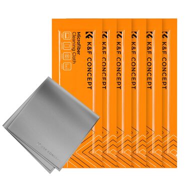 Набір мікрофібрових серветок K&F CONCEPT (6 шт., 15*15 см) для чищення камери, об'єктивів, екранів та смартфонів