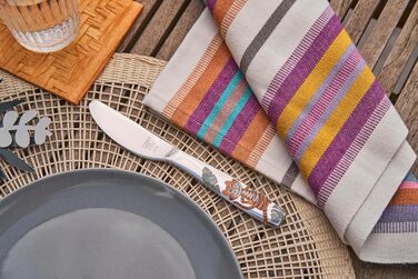 Набір дитячого посуду Zwilling Kinderbesteck Set, 4-частини, з тисненням зображень тварин, для дітей від 3 років, нержавіюча сталь 18/10, упаковка без пластику (Jungle Bunt)