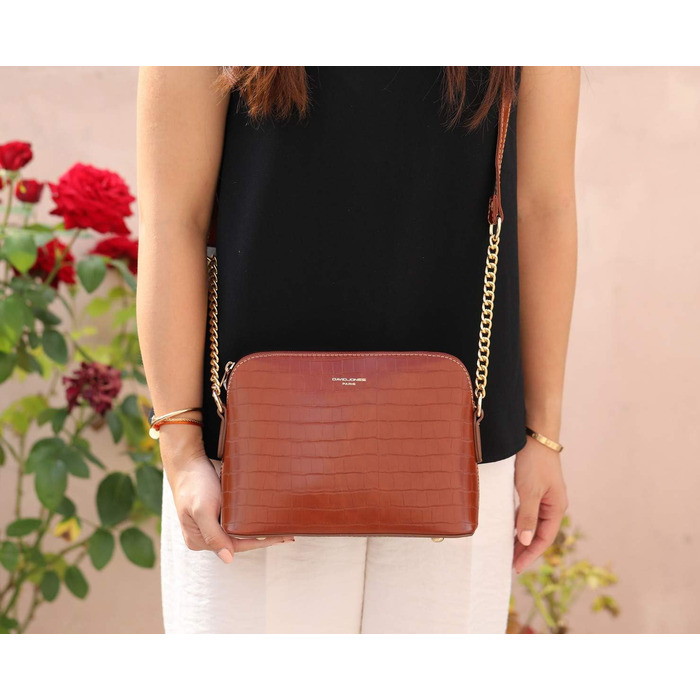 Сумка жіноча David Jones крокодилова шкіра коричнева через плече, клатч вечірній, повсякденна елегантна