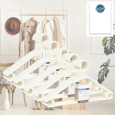 50 вешалок для одягу з обертовими гачками на 360 градусів, з переробленого пластику, чорного кольору, неслизькі, економія місця, Made in EU. Блок Hlkauf 50x чорний & Hlkauf-block (50x білий & Hlkauf-block)