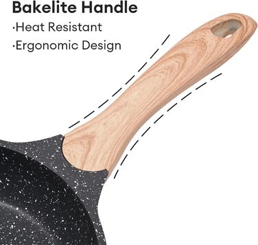 Набір сковорідок JEETEE 6-ти частинний з кришкою, 20/24/28 см, індукційні, з антипригарним покриттям, для всіх плит, PFOA-free (сірий)