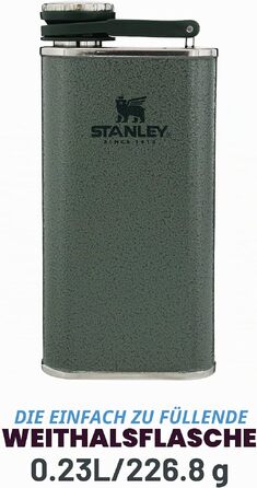 Фляга Stanley 1913 Classic Wide Mouth 0.23л, герметична, з широким горлом, нержавіюча сталь, Hammertone Green