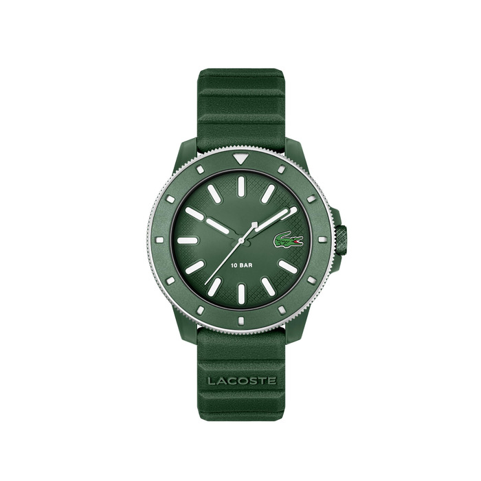 Годинник Lacoste 12.12 Scuba чоловічий, кварцовий, силіконовий ремінець (зелений)