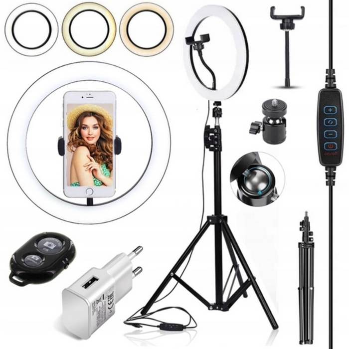 Кільцева лампа RING LED 120W 30см з пультом та штативом 220см для макіяжу та YouTube