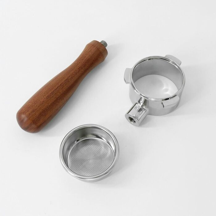 Портфільтр 54мм без дна TUAKIMCE для кавомашин Sage/Breville Barista 870/878/880, з багаторазовим фільтром, дерев'яна ручка, аксесуар для еспресо