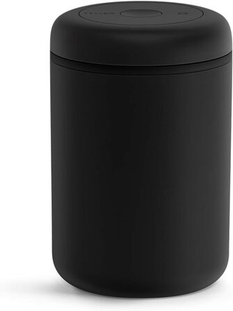 Fellow Vacuum Storage Canisters for Coffee and Food, Integrated Vacuum Pump, Airtight Seal, 1.2 Liter, Matte Black