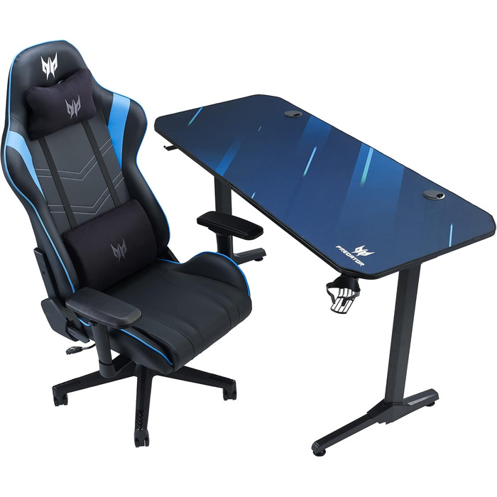 Ігровий стіл Acer Predator 140x60 см з килимком, підставкою для геймпадів, кабель-менеджментом, тримачем для навушників і напоїв