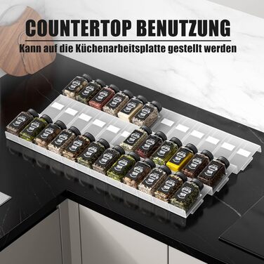 Організатор для спецій Famhap, 24 шт. Прямокутні полички для спецій, органайзер для спецій у ящик, полиці для спецій, органайзер для спецій, прозорі