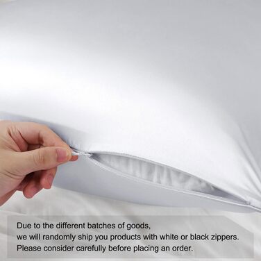 PiccoCasa Seide Pillowcase 80x80 100% Silk Pillowcase 22 Momme Pillow Cover Hair and Skin Care with Zipper & Gift Box Silver Gray 80x80cm