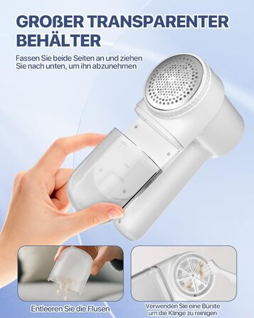 Електричний видалення ворсу для одягу з LED-дисплеєм та USB-зарядкою, 3 режими, 3 змінні насадки для светрів, пальто, ковдр