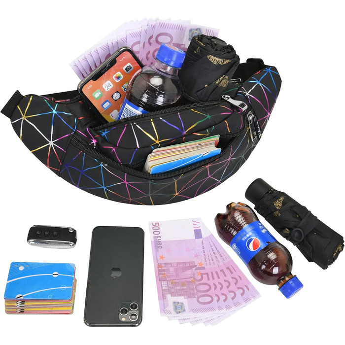 Жіноча поясна сумка-рюкзак, водонепроникна, з PU шкіри, для прогулянок, спорту та подорожей, чорна