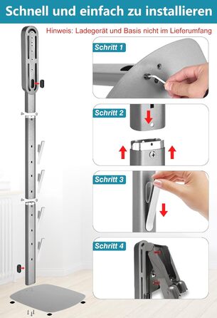 Підставка для пилососа Dyson Gen5, V15, V12, V11, V10, V8, V7, V6 з вуглецевої сталі, сірого кольору