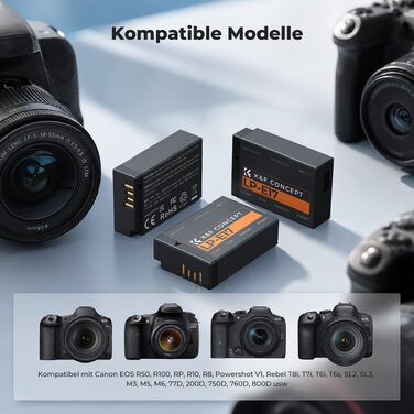 Комплект акумуляторів K&F CONCEPT LP-E17 1250mAh (3 шт.) з LED PD зарядним пристроєм швидкої зарядки 20W