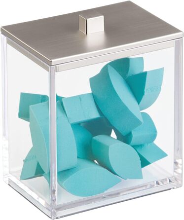 mDesign органайзер для ватних дисків та паличок – набір 2 шт. – прозорий/рожеве золото, пластик