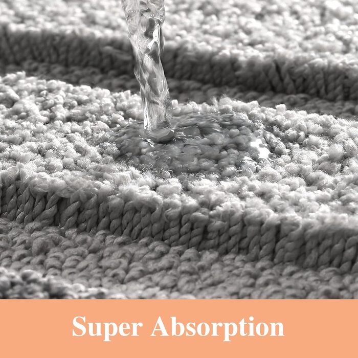 Килимок для ванної кімнати Wyewye з мікрофібри, 40 x 60 см, сірий - супер вбираючий
