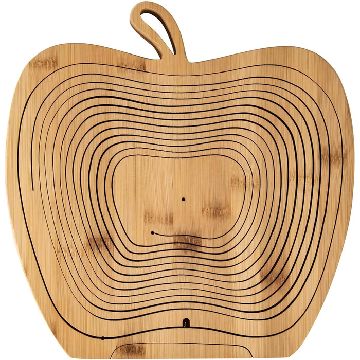 Кошик для фруктів Dimono® з бамбука, складаний, 3 в 1: кошик для фруктів, овочів та підставка під горщик, з дощечкою для нарізання, дизайн 