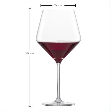 Келихи для червоного вина Zwiesel Glas Pure, набір 2 шт., тритан-кристал, для бургундського, посудомийна машина, Німеччина