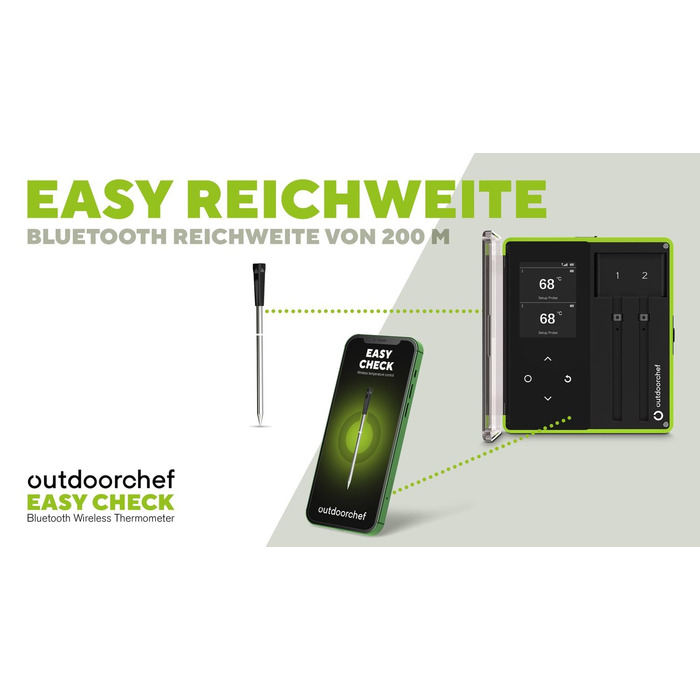 Термометр для гриля Outdoorchef Easy Check Bluetooth - бездротовий, двозонний
